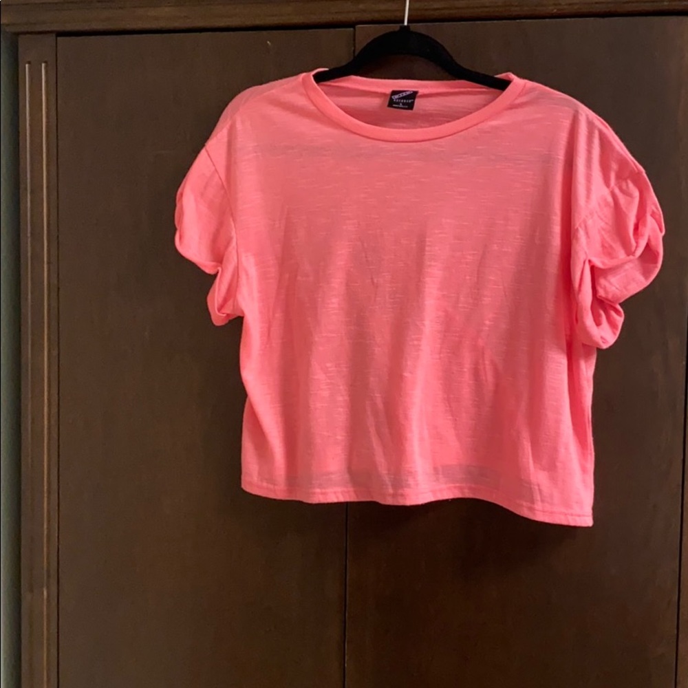 Bright pink crop top